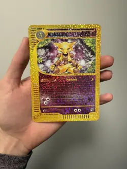 Alakazam 2002 Expedition #1 Box Topper Pokemon Card - crease - Image 1