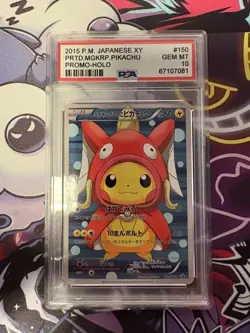 FAN ART! Pikachu Poncho Display Card –Magikarp Style PSA Display - Image 1