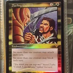 Dueling Grounds (Invasion) Foil Enchantment Green White Rare Pete Venters - Image 1