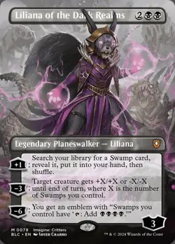 MTG Liliana of the Dark Realms - Borderless, NM-Mint, English Commander: Bloombu - Image 1