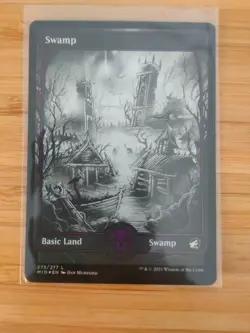 MTG Swamp (FOIL Full Art) 273 Innistrad: Midnight Hunt M/NM Free UK P&P - Image 1