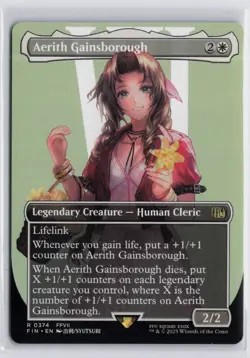 Aerith Gainsborough BORDERLESS MTG Rare Magic: The Gathering Final Fantasy - Image 1