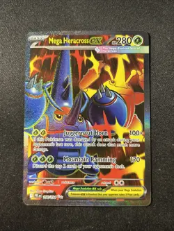 MEGA HERACROSS EX 108/094 PHANTASMAL FLAMES POKEMON (FULL ART ULTRA RARE, NM) - Image 1