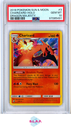 CHARIZARD HOLO POKEMON 3 2018 SUN & MOON - ENGLISH PSA 10 - Image 1
