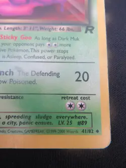 Dark Muk unlimited Team rocket Uncommon 41/82 - WOTC Pokemon LP - Image 5