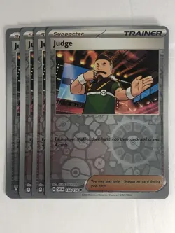 Pokemon TCG 4x Playset Reverse Holographic Judge 176/198 Near Mint - Image 1