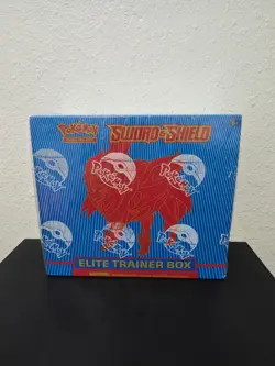 RARE Pokemon Sword & Shield Base Set ETB FIRST PRINT Pokeball Wrap Zacian Sealed - Image 1