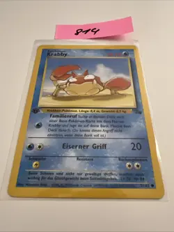 1. Edition - Krabby 51/62 - Fossil - Pokemon TCG - Vintage Karte - Image 1
