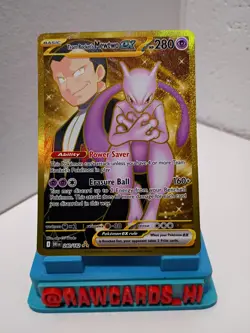 Pokemon TCG Team Rockets Mewtwo EX Special Illustration Destined Rivals Gold - Image 1
