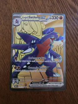 Pokemon TCG Cynthia's Garchomp EX Full Art 215/182 Destined Rivals Ultra Rare - Image 1
