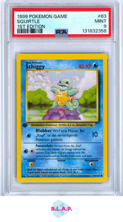 SQUIRTLE 1ST EDITION POKEMON GAME 1999 63 PSA 9 - Image 1