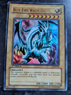 Yu-Gi-Oh Blue-Eyes White Dragon LOB-001 1st Edition Asian English (AE) - Image 1