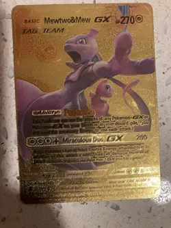 Pokemon Mewtwo and Mew Tag Team GX Card Mint Condition - Image 1