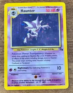 Haunter 6/62 Fossil Holo Rare 1999 Wizards Pokemon TCG Card English - Image 1