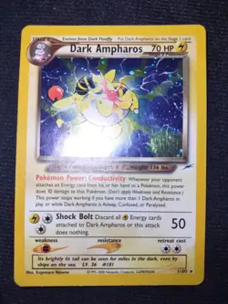 Dark Ampharos 1/105 Unlimited Pokemon Trading Card Game Neo Destiny LP TCG - Image 1