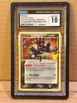 Greninja Star SWSH144 Celebrations Black Star Promo CGC 10 Graded Pokemon Card - Image 1