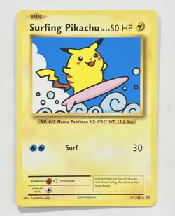 Pokemon Surfing Pikachu Secret Rare Regular 111/108 Evolutions 50HP Card - Image 1