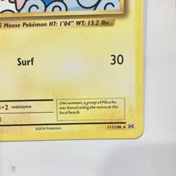 Pokemon Surfing Pikachu Secret Rare Regular 111/108 Evolutions 50HP Card - Image 5