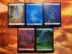 MTG 5 x Foil Full Art Basic Land Marvel's Spider-Man Near-Mint!! - Image 1