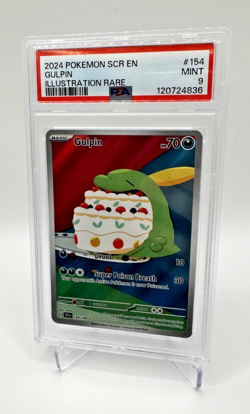2024 Gulpin 154/142 Pokemon SCR EN PSA 9 Illustration Rare SV SCR EN - Image 1