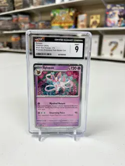 SYLVEON POKEMON 2025 BLACK STAR PROMOS PRISMATIC TECH STICKER COLLECTION CGC 9 - Image 1
