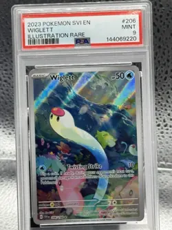 2023 POKEMON SVI EN-SCARLET & VIOLET ILLUSTRATION RARE #206 WIGLETT PSA 9 - Image 1