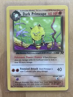 [LP+] 2000 Pokemon Team Rocket Dark Primeape Unlimited #43/82 Uncommon - Image 1