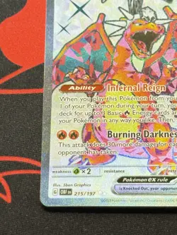 Charizard ex 215/197 Full Art Holo Pokemon Sv Obsidian Flames English Near Mint - Image 5
