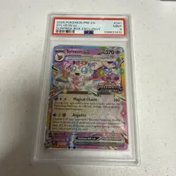 2025 POKEMON PRE EN-PRISMATIC EVOLUTIONS SURPRISE BOX EXCLUSIVE SYLVEON EX PSA 9 - Image 1