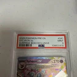 2025 POKEMON PRE EN-PRISMATIC EVOLUTIONS SURPRISE BOX EXCLUSIVE SYLVEON EX PSA 9 - Image 2