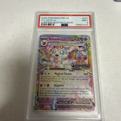 2025 POKEMON PRE EN-PRISMATIC EVOLUTIONS SURPRISE BOX EXCLUSIVE SYLVEON EX PSA 9 - Image 3