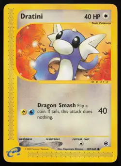 Pokemon Vintage Dratini 107/165 Expedition Non-Holo - HP / DMG - Image 1