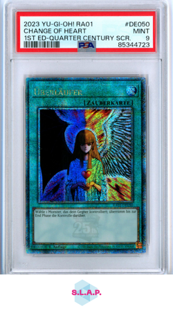 CHANGE OF HEART 1ST ED-QUA CEN SCR. 2023 YU-GI-OH! GER RA01-RARI COL DE050 PSA 9 - Image 1