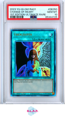 CHANGE OF HEART 1ST EDIT-ULTI RARE 2023 YU-GI-OH! GER RA01-.RAR COL DE050 PSA 10 - Image 1