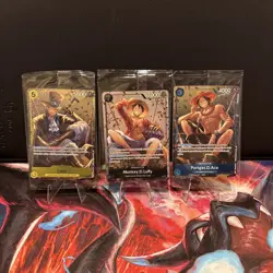 Monkey D Luffy Ace Sabo Set Of 3 P-075 One Piece Promotion Cards Foil Sealed - Image 1