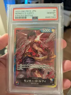 PSA 10 One Piece Japanese Monkey D. Luffy Promo 8 Packs Battle GEM MINT 💎 - Image 1
