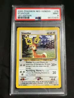 Pokemon Cards: 1st Edition Neo Genesis Common: Stantler 76/111: PSA 9 - Image 1
