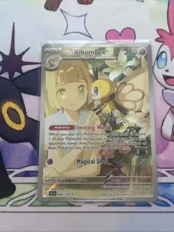 Pokemon TCG Lillie's Ribombee 164/159 Illustratin Rare Holo Card - Image 3