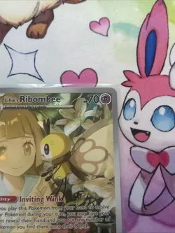 Pokemon TCG Lillie's Ribombee 164/159 Illustratin Rare Holo Card - Image 4