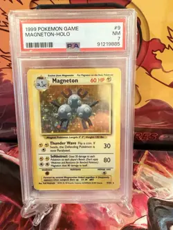 1999 Pokemon Magneton-Holo Base Set Card 9/102 PSA 7 NM - Image 1