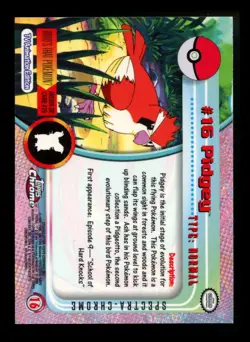 SPECTRA Pidgey #16 Topps Chrome 2000 Series 1 T.V Holo Pokemon Card TCG - Image 2