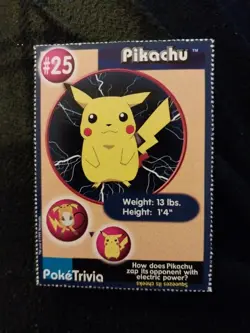 Vintage POKEMON PIKACHU Burger King Promo Pokemon TRADING CARD #25 Nintendo TCG - Image 1