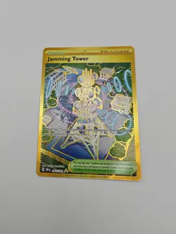 Jamming Tower 243/182 Pokemon Destined Rivals Gold Card Secret Rare Mint - Image 1