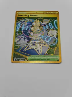 Jamming Tower 243/182 Pokemon Destined Rivals Gold Card Secret Rare Mint - Image 3
