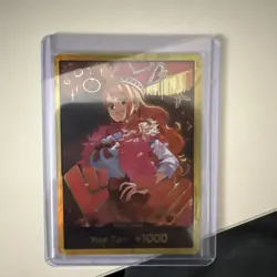 Bandai One Piece Card Game Nami Gold DON!! Card EB-03 Mint Condition - Image 1