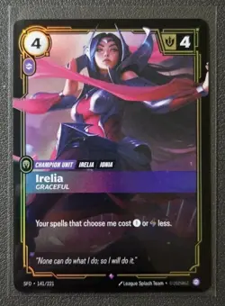 Riftbound League Of Legends Spiritforged RARE Foil Card SFD 141 Irelia - Image 1