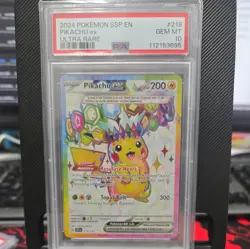 PSA 10 Pikachu ex 219/191 Ultra Rare Surging Sparks SSP Pokemon Card - GEM MINT - Image 1