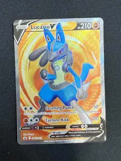 Lucario V SWSH213 Pokemon Black Star Promo Holo Full Art Card - Image 1