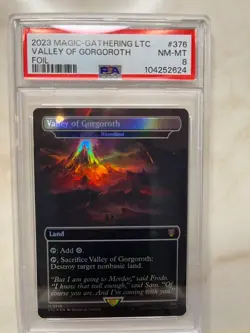 PSA 8 2023 MTG Valley of Gorgoroth Foil LTC Lord of the Rings Graded - Image 1