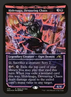 MAGIC MTG - Hidetsugu, Devouring Chaos Neon Red Foil #429 NEO - Image 1